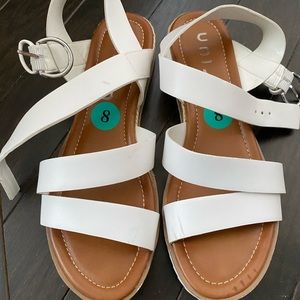 Barely worn white sandals size 8